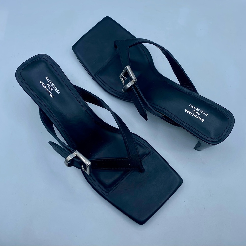 Balenciaga Bel Air Black Leather Sandals